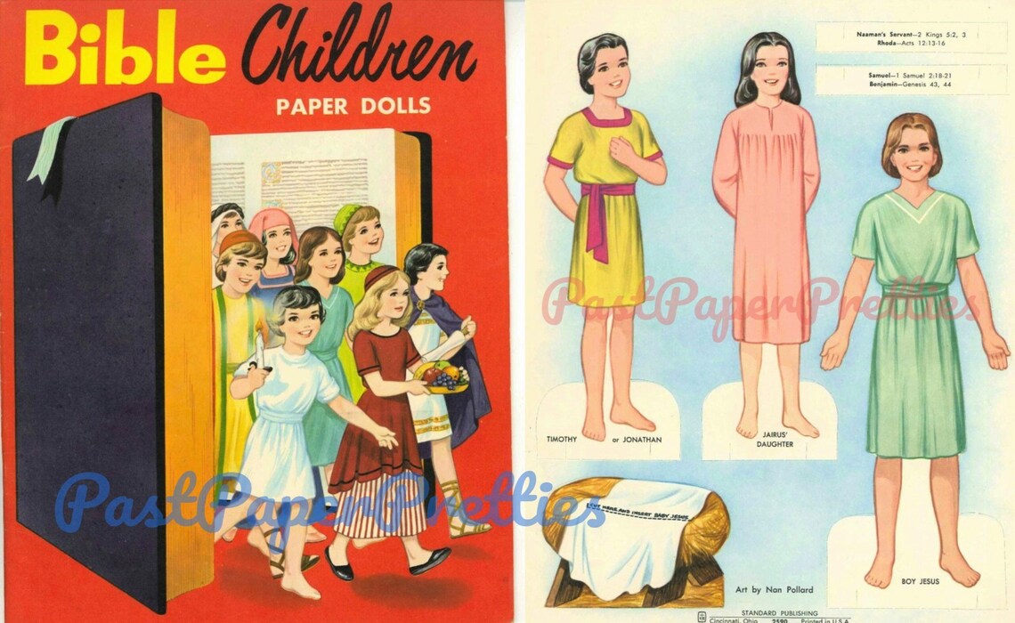 Vintage Paper Dolls Bible Children c. 1960s Printable PDF | Etsy