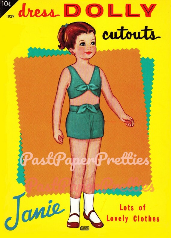 Vintage Paper Dolls Janie Dress Dolly Cutouts C 1960s Etsy