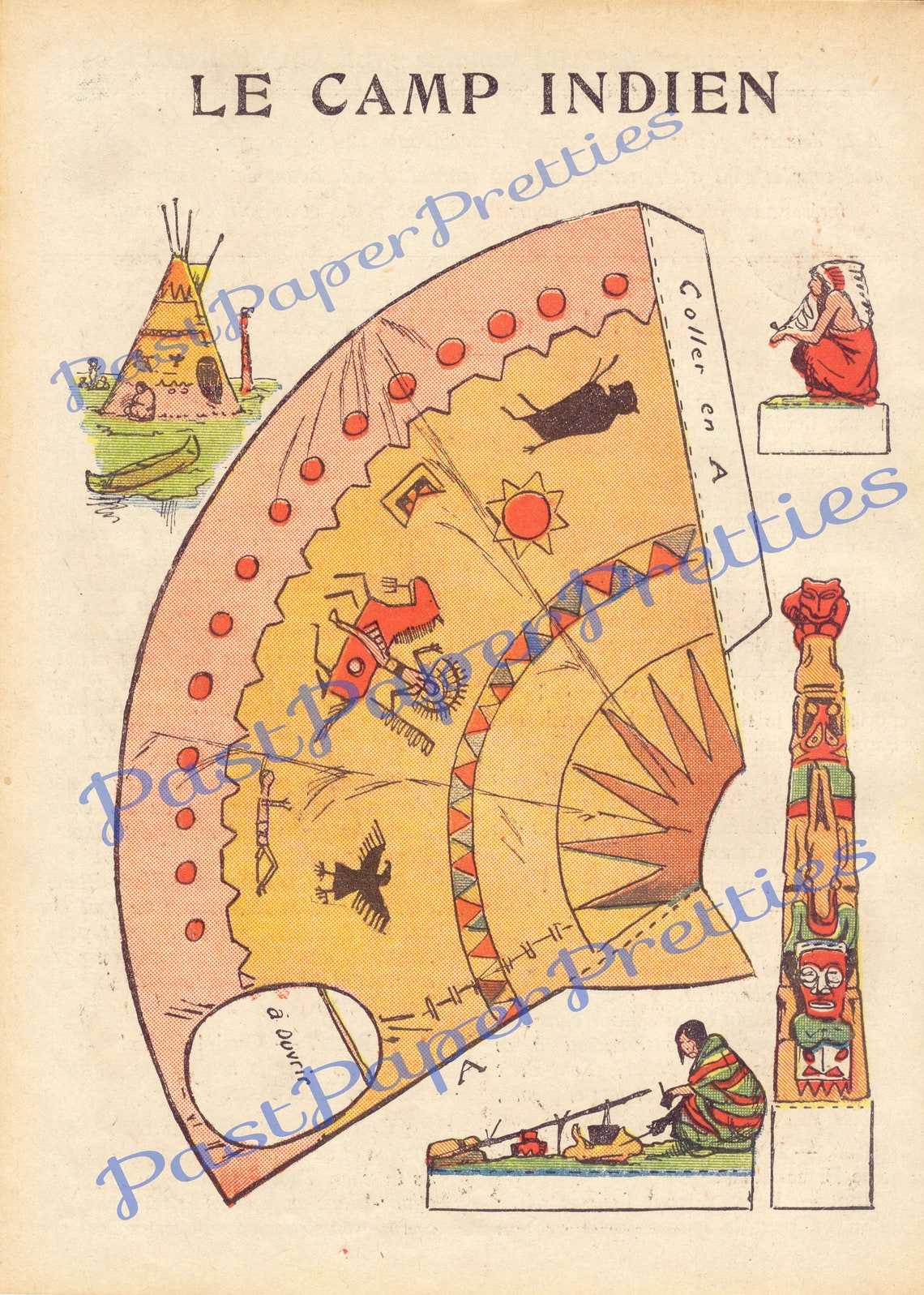 Vintage Native American Paper Doll Printable Cut Outs Indian | Etsy