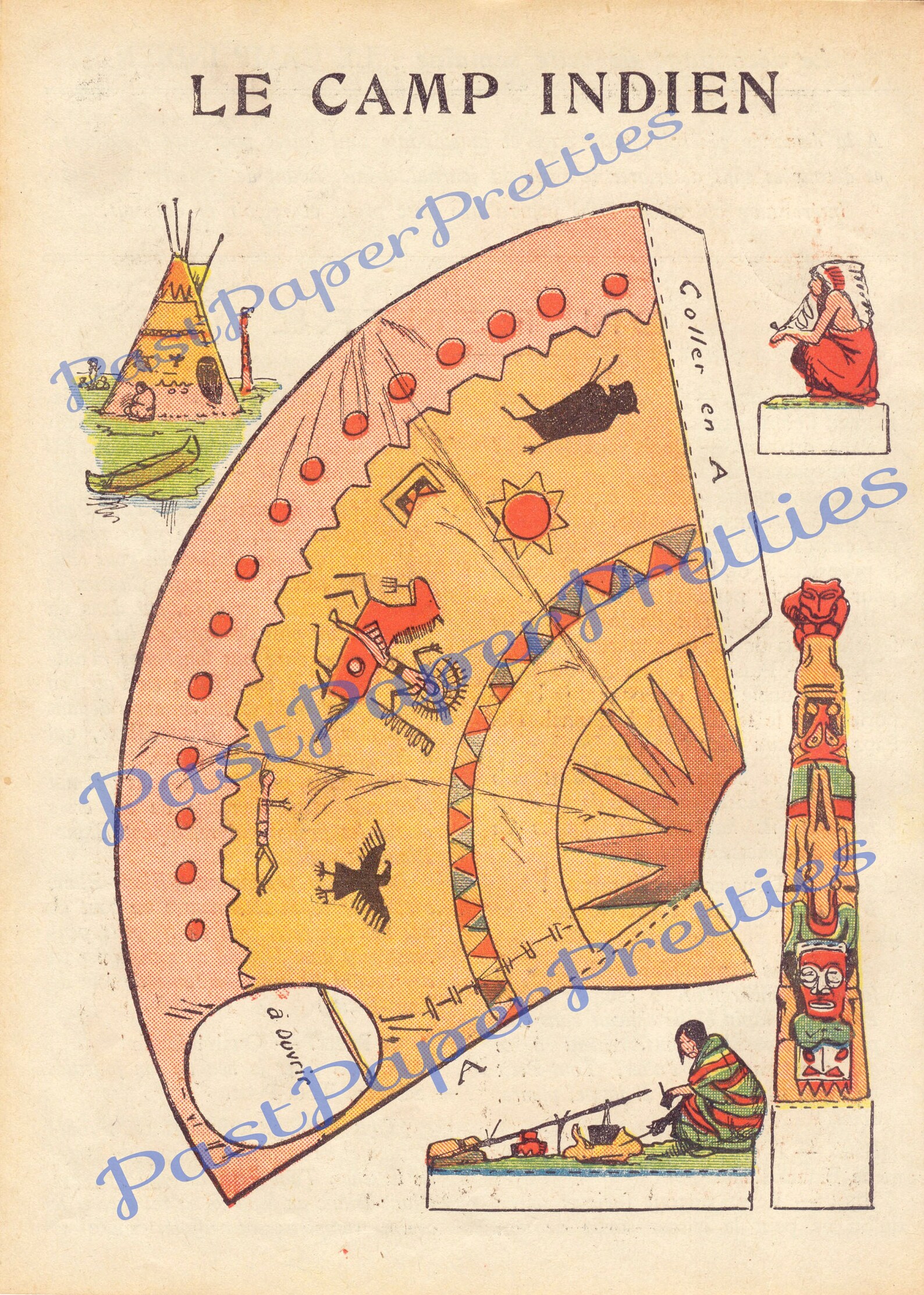 Vintage Native American Paper Doll Printable Cut Outs Indian | Etsy