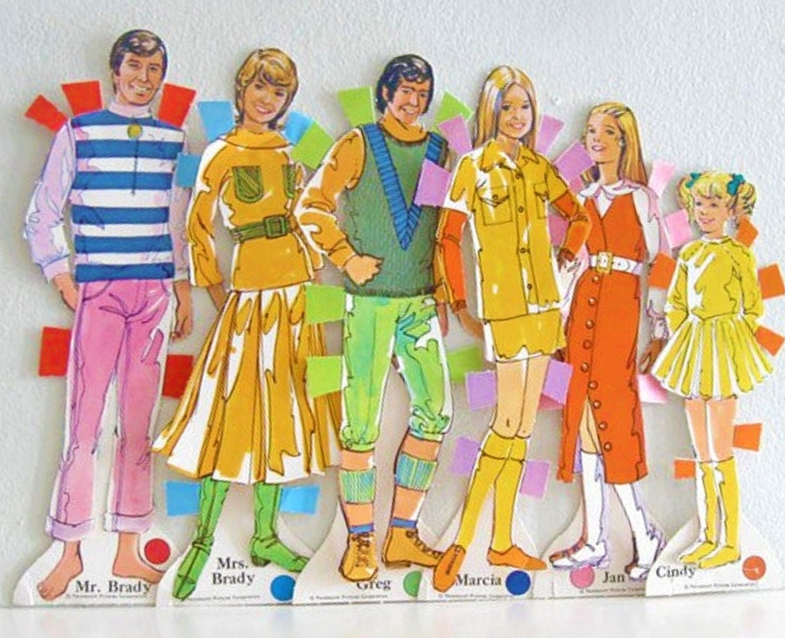 Vintage Paper Dolls Set the Brady Bunch C. 1973 Printable PDF Etsy