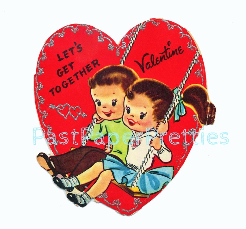 50 Vintage Printable Retro 1950s Valentine Cards Cute Kitsch | Etsy