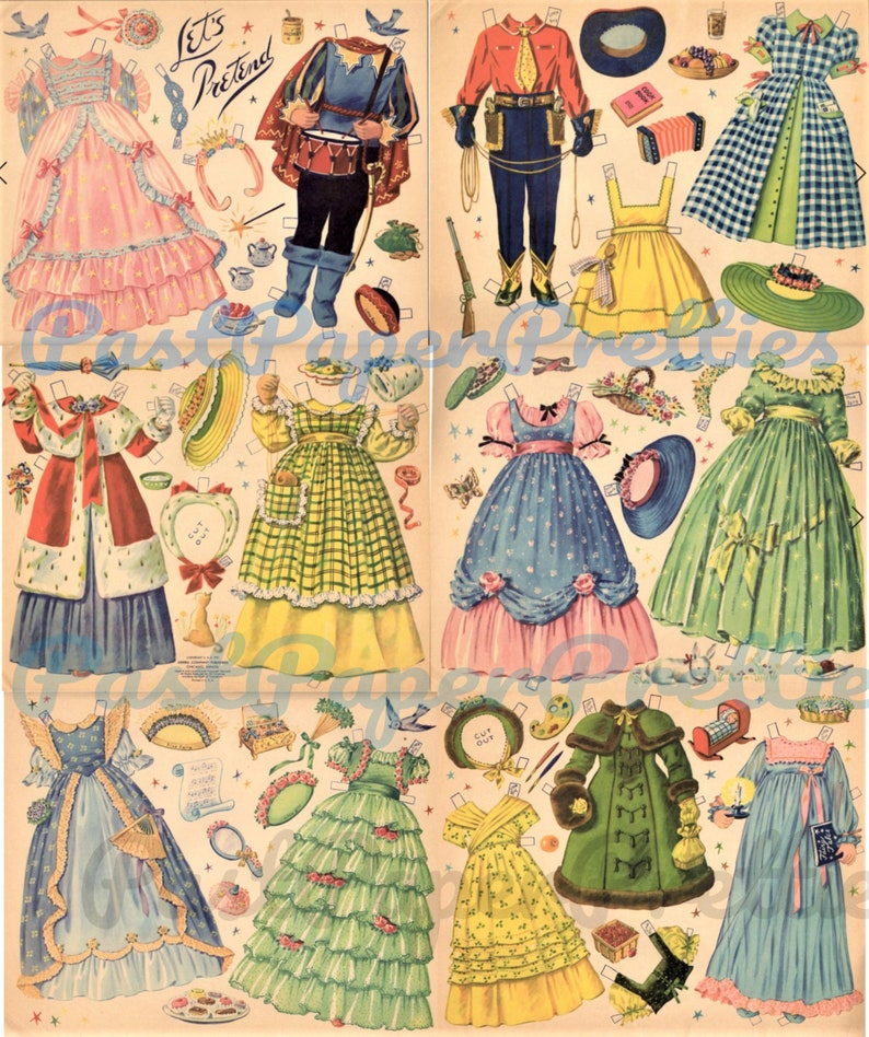 Vintage Paper Dolls the Little Fairies Retro 1951 Three Etsy Canada