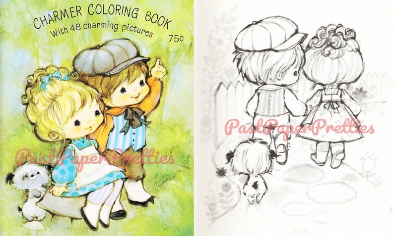 Download Vintage Printable Coloring Book Little Charmer Adorable Etsy
