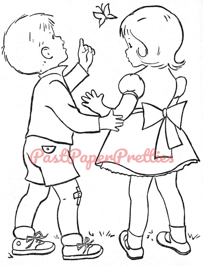 Vintage Printable Coloring Book Pages Coloring Day C. 1960s | Etsy