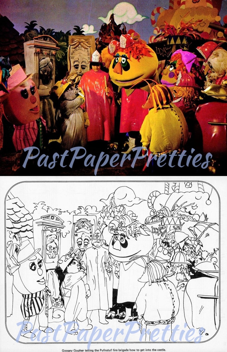 Download Vintage Printable H.R. Pufnstuf Musical Coloring Book c. 1970 | Etsy