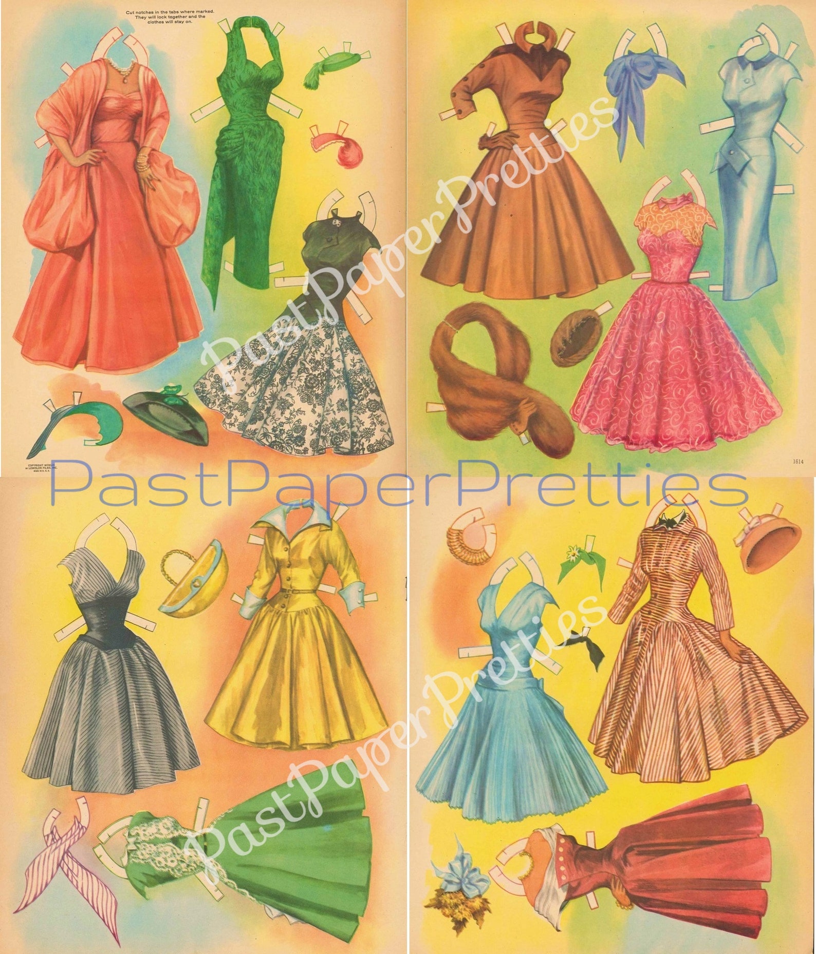 Vintage Movie Star Paper Dolls Loretta Young c. 1956 Printable Etsy