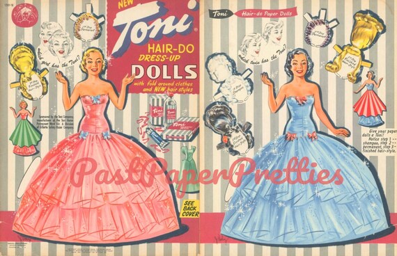 Vintage Paper Dolls Toni Hair Do Dress Up Dolls C 1951 Etsy
