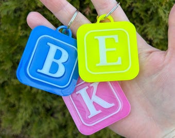 Custom Initial NFC Keychain | Personalized Emergency Contact Tap Tag