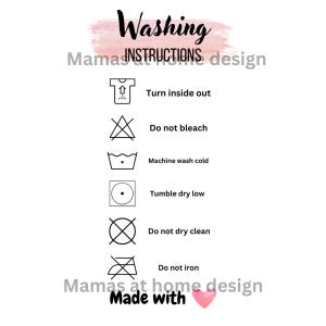 Afdrukbare wasinstructies | Wasverzorgingslabel | Digitale download | Onderhoudsinstructies kleding