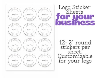 Custom Round Logo Stickers – Sheet of 12 | Business Branding Stickers | Personalized Logo Stickers