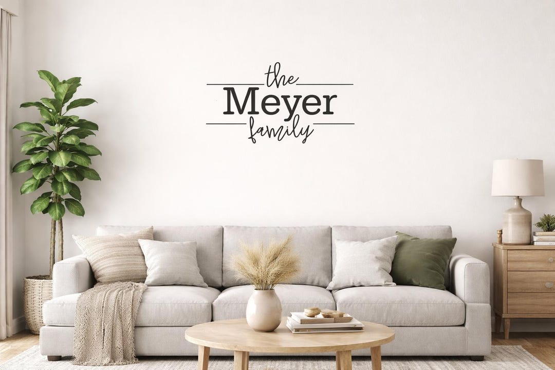 Custom Family Name Wall Decal | Modern Farmhouse Wall Decor ...
