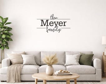 Custom Family Name Wall Decal | Modern Farmhouse Wall Decor | Personalized Living Room Sign | Minimalist Home Decor | Vinyl Wall Quote