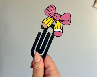 Jumbo paperclip bladwijzer leraar | Potloodstrikclip | Leuk lerarencadeau | Plannerclip | Cadeau leraar waardering
