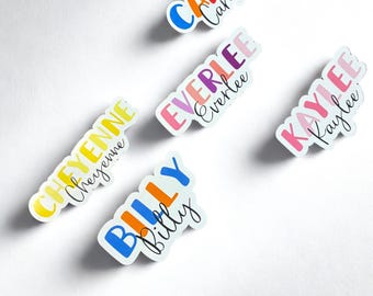 Aangepaste naamsticker – Gepersonaliseerde glanzende sticker