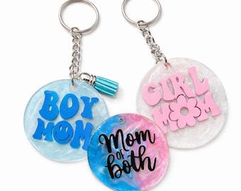 Personalized Resin Mom Keychain: Girl, Boy, or Custom