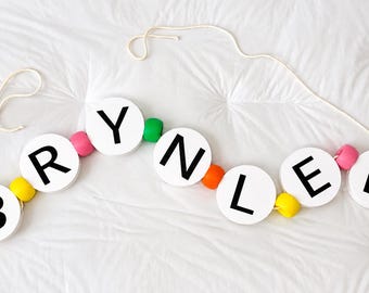 Friendship Bracelet Name Banner | Personalized Kids Room Decor | Custom Birthday Party Banner