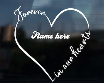 Custom Memorial Car Decal: Angel Wings, Halo, Paw Print and More