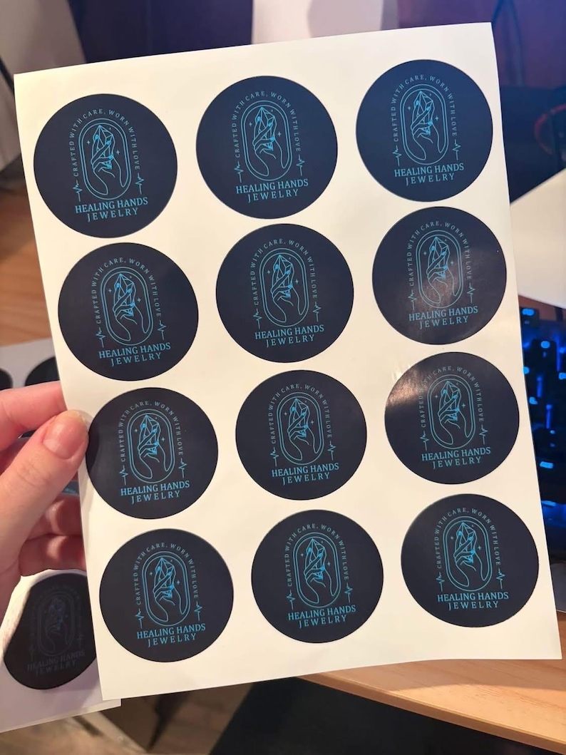 Custom Round Logo Stickers – Sheet of 12 | Business Branding Stickers ...