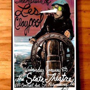 LES CLAYPOOL rare signed and numbered gig poster by Adam Turkel - Florida PRIMUS Prog Rock