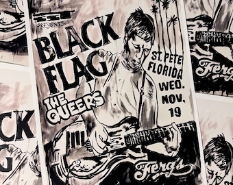 Black Flag the Queers Florida Gig Poster by Adam Turkel Art Print