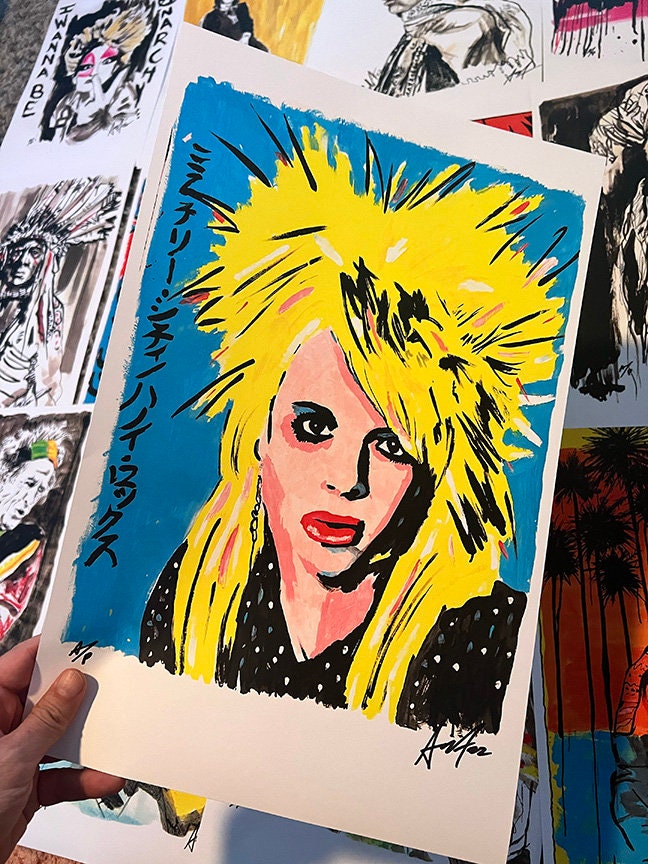 HANOI ROCKS Rare Signed Art Print Michael Monroe Japan Adam Turkel