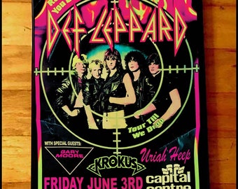DEF LEPPARD Pyromania Tour Gig Concert Poster Glam Punk Rock Heavy