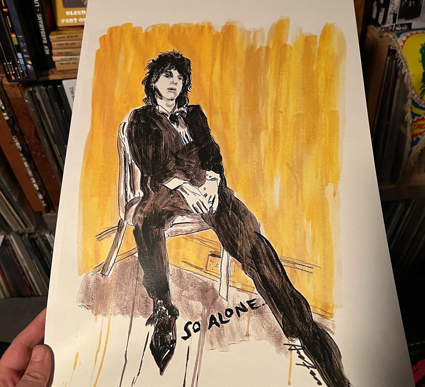 【ポスター】ジョニー・サンダース ジョニー・サンダース 12 x 18 レア So Alone サイン入りアート