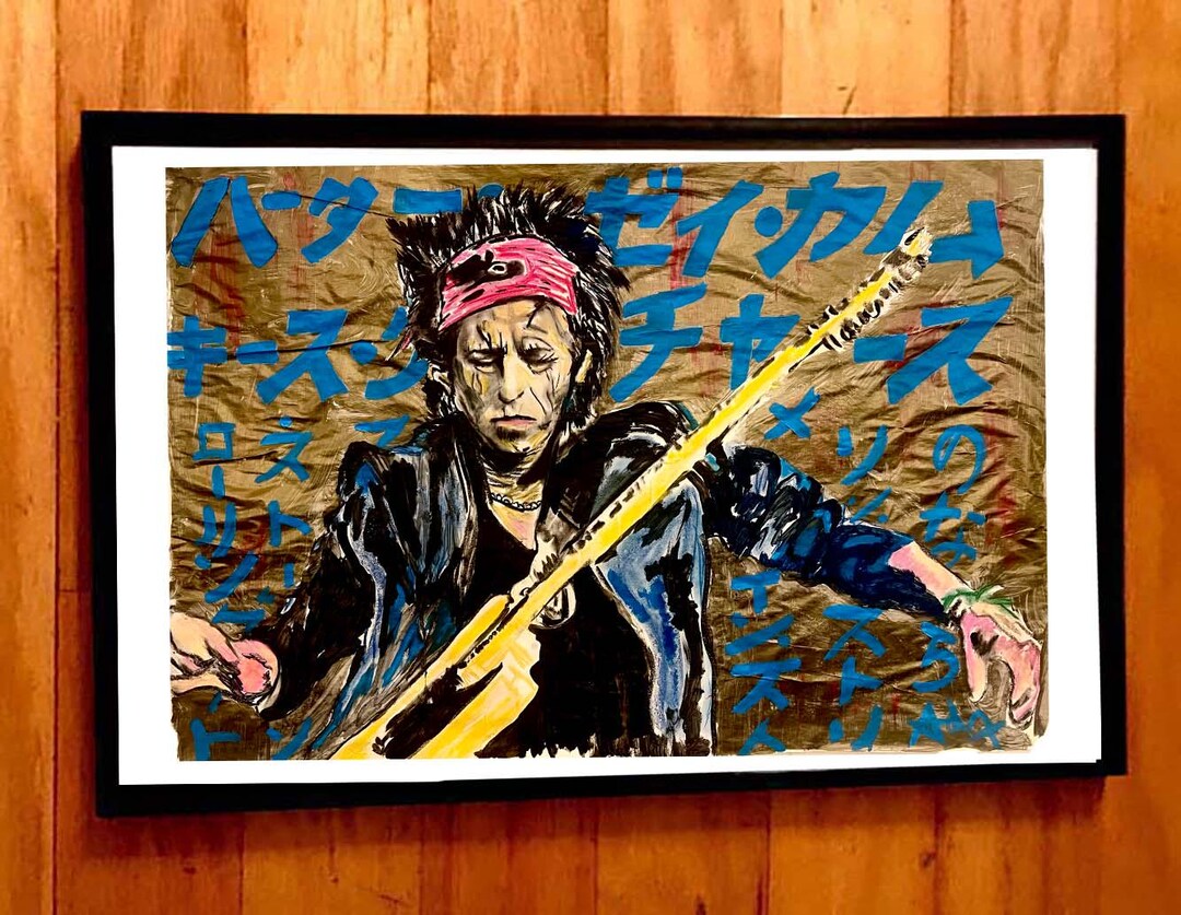 KEITH RICHARDS Rolling Stones Signed Art Print by Adam Turkel Japan Pop ...