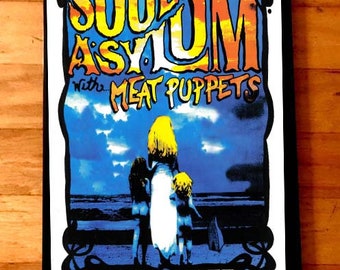 SOUL ASYLUM The Meat Puppets rare signed gig poster by artist Adam Turkel Florida Indie Rock New Wave Punk Twin Tone SST Dave Pirner