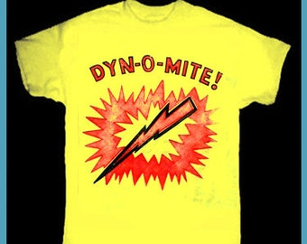 DYN-O-MITE T-Shirt! Vintage 70s Decal Design TV Good Times Glam Rock Disco Funk R&B Soul Punk jj walker Mud