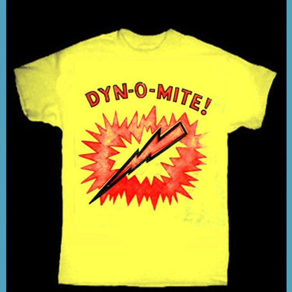 DYN-O-MITE T-Shirt! Vintage 70s Decal Design TV Good Times Glam Rock Disco Funk R&B Soul Punk jj walker Mud