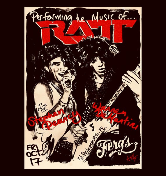 RATT Rare Signed and Numbered Gig Poster by Adam Turkel - Florida