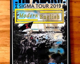 THE ALARM Modern English Gene Loves Jezebel rare signed gig poster by artist Adam Turkel - Florida Punk Rock Mike Peters 80s New Wave