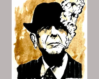 LEONARD COHEN rare signed numbered Art print by Adam Turkel Limited Edition Fine Art Pop Art Poster Poetry Punk I'm Your Man