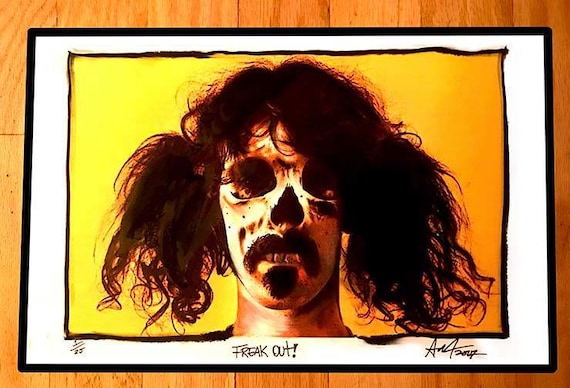 FRANK ZAPPA Rare Signed Numbered Skull Art Print by Adam Turke