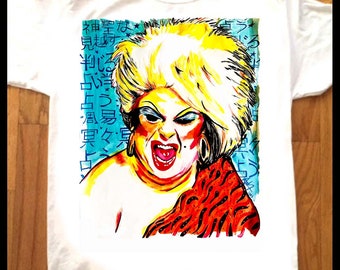 DIVINE Custom Printed T-Shirt by artist Adam T. Baltimore POP ART John Waters Trash Punk Film Movie