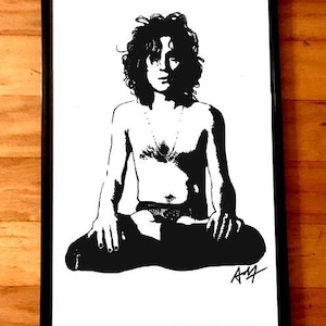 SYD BARRETT Sharpie Retrato Cartel Arte Impresión por Adam Turkel Pink Floyd 60s Psicodélico YOGA Classic Rock Ink Drawing