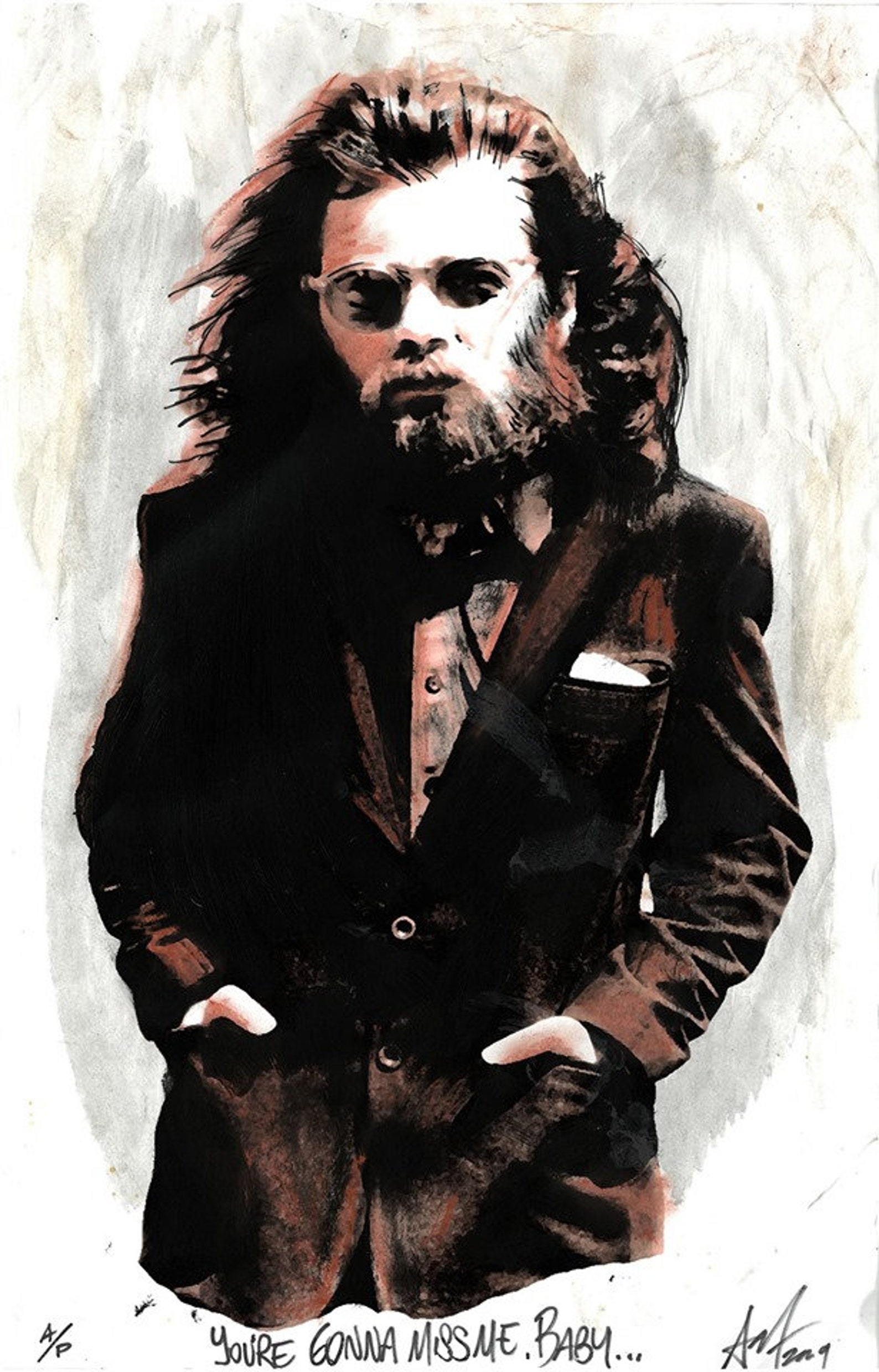 ROKY ERICKSON - Rare Art Print of the Psychedelic Punk Rock Legend by ...