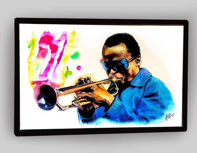 MILES DAVIS - Rare Signed Numbered Art Print by Adam Turkel
