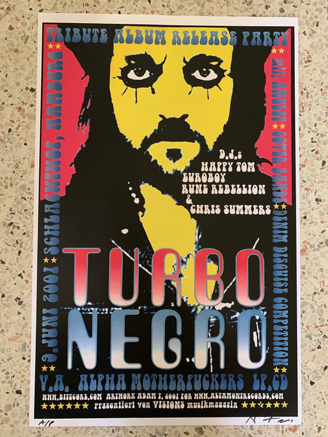 TURBONEGRO Rare Signed and Numbered Gig Poster by Adam Turkel 2001 ...