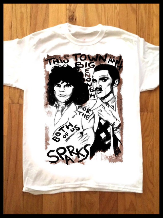 SPARKS Custom Printed T-shirt by Artist Adam T. PUNK Glam ROCK New
