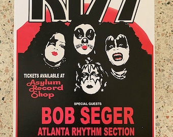 KISS Bob Seger gig poster St. Petersburg Florida Show Glam Punk Rock Heavy Metal 70s Classic Rock