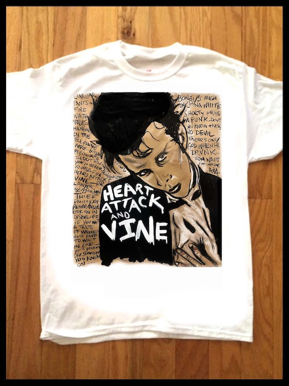 TOM WAITS Custom Printed Heart Attack & Vine T-shirt by Artist