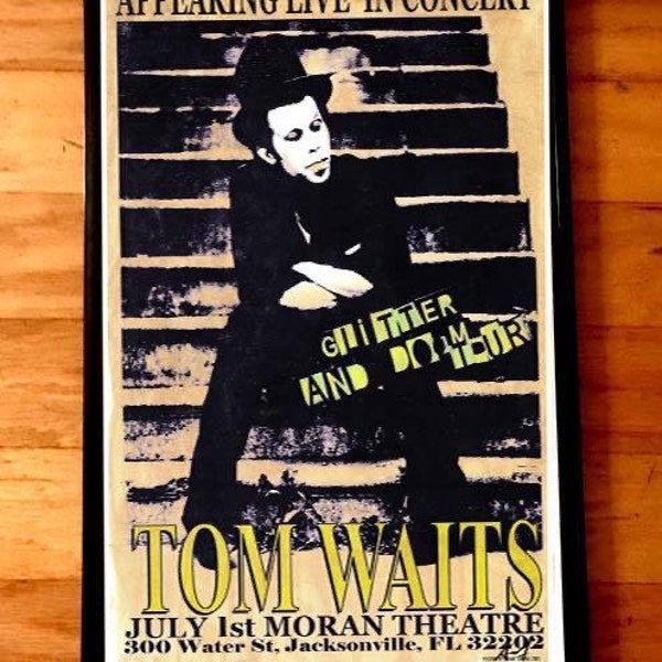 TOM WAITS rare signed numbered Gig Poster by Adam Turkel Jacksonville Flyer