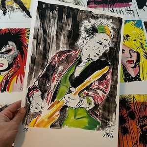 KEITH RICHARDS rare signed Art Print Adam Turkel Fine Art Painting Rolling Stones Pop Art Fine Art Print Poster guitar Classic Rock