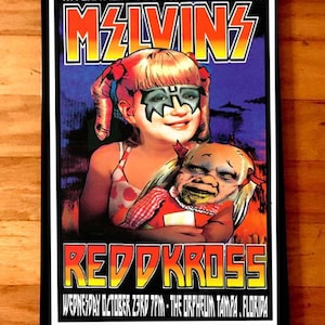 MELVINS Redd Kross rare signed gig poster by artist Adam Turkel - Florida Brady Bunch Grunge Power Pop KISS The Exorcist GLAM Rock N&#39; Roll