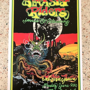 BLACK STAR RIDERS Thin Lizzy rare signed gig poster by artist Adam Turkel - Florida Show Glam Punk Rock Heavy Metal