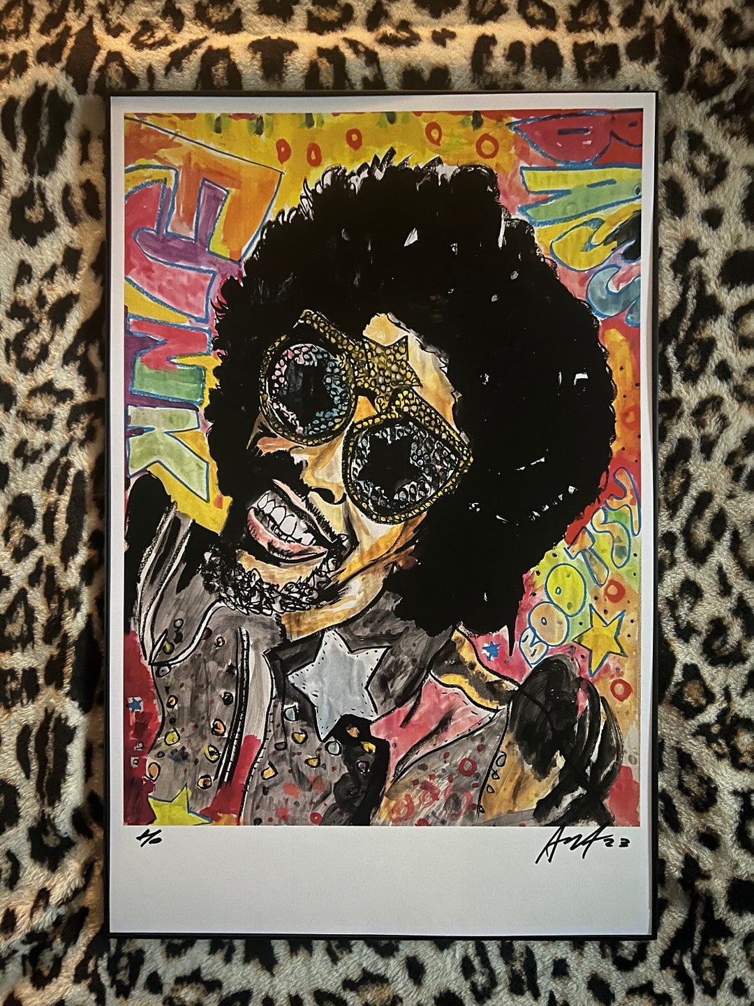 Bootsy Collins Limited Edition Art Print by Pop Artist Adam Turkel
