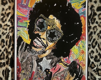 Bootsy Collins Limited Edition art print by pop artist Adam Turkel Funkadelic Funk Parliament poster art 2023